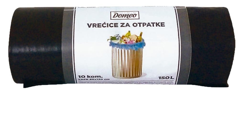 Vrećice za smeće 10 kom, 150 L, 80 x 120 cm DOMEO Akcija u trgovini NTL
