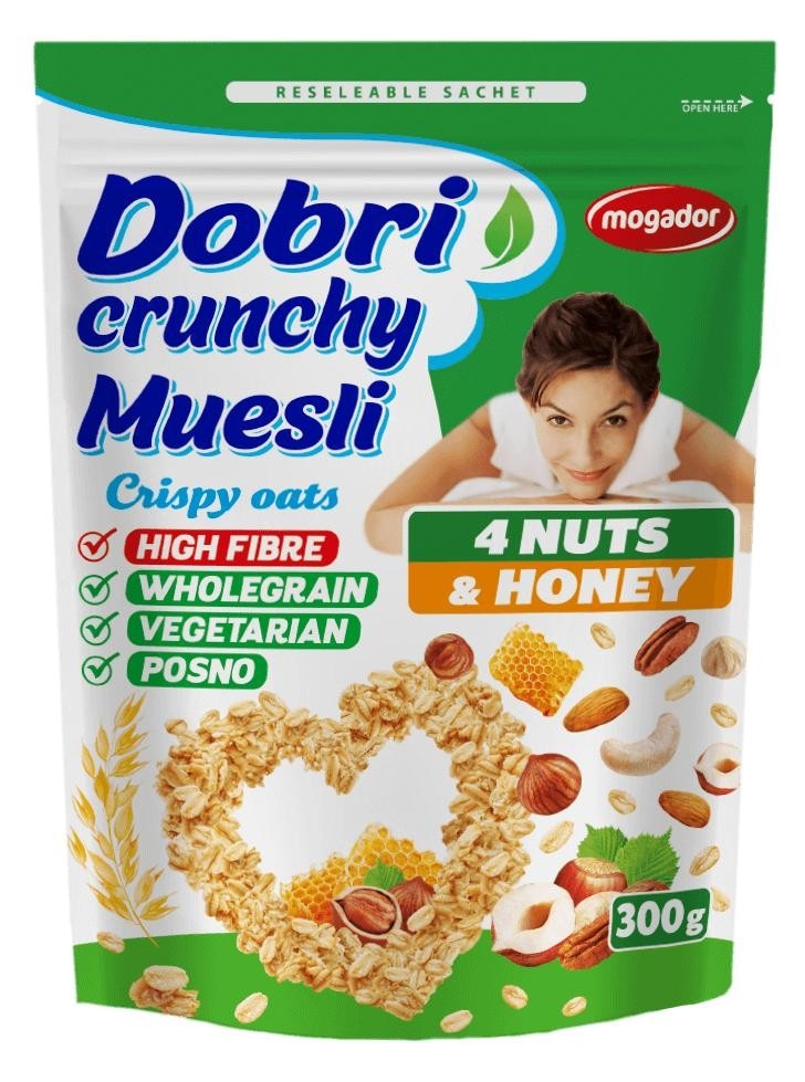 Mogador Dobri crunchy muesli 4 nuts & honey 300 g Akcija u trgovini Žabac