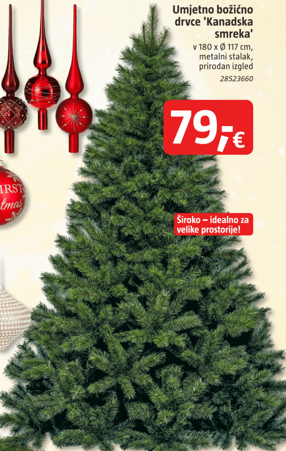 Umjetno božićno drvce 'Kanadska smreka' - Akcija u trgovini Bauhaus