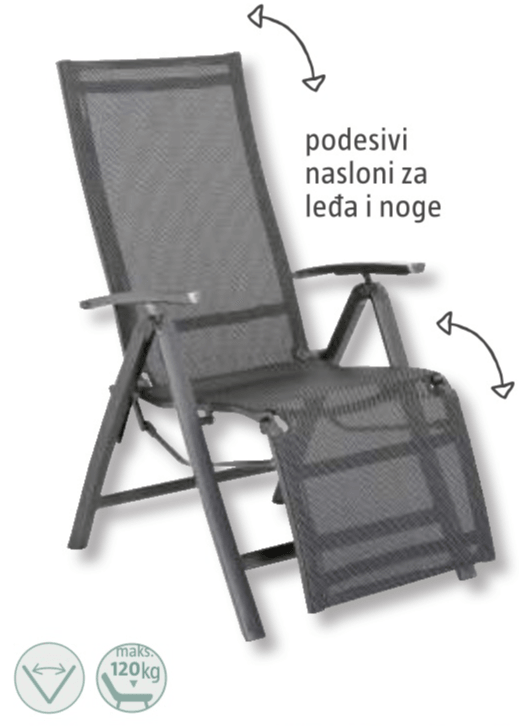 Sklopiva vrtna ležaljka 'Maja' - Akcija u trgovini Bauhaus
