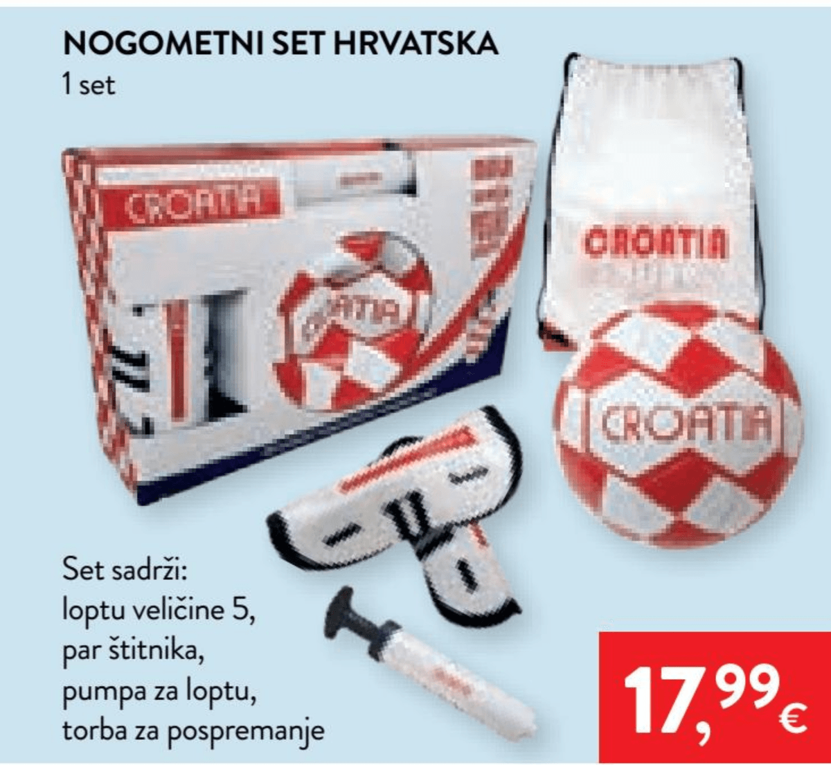 Nogometni set Hrvatska 1 set - Akcija u trgovini Spar