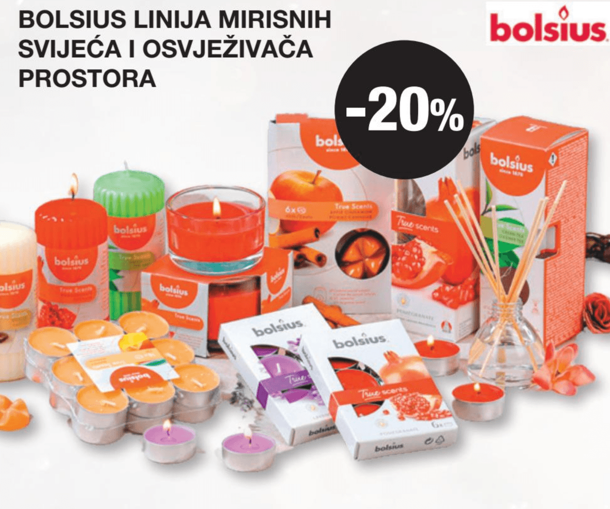 Bolsius linija mirisnih svijeća i osvježivača prostora - Akcija u trgovini Interspar