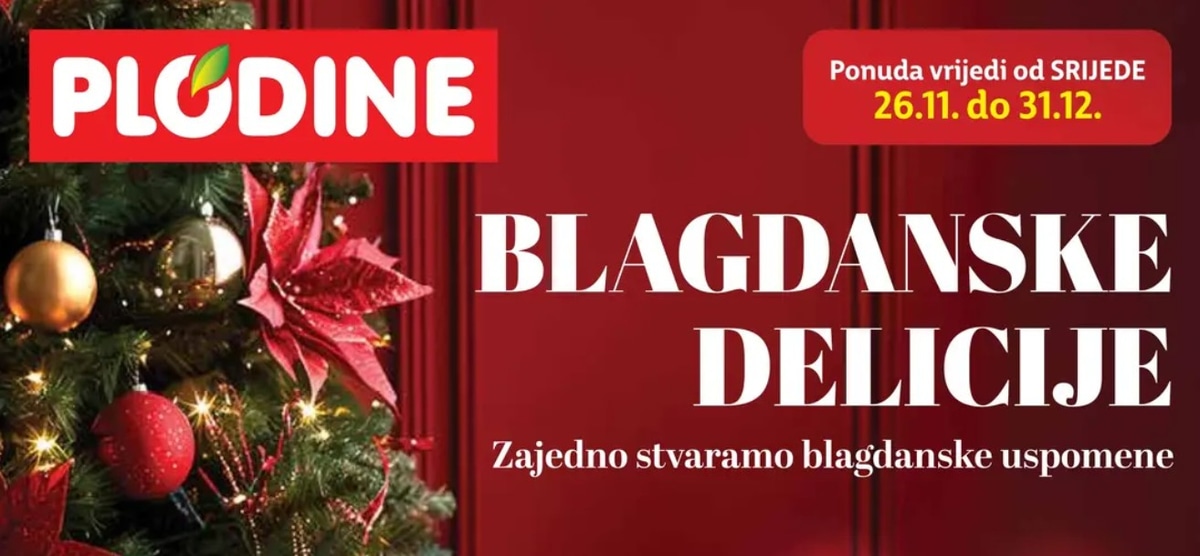 Plodine katalog Blagdanske delicije od 26.11. do 31.12.2025