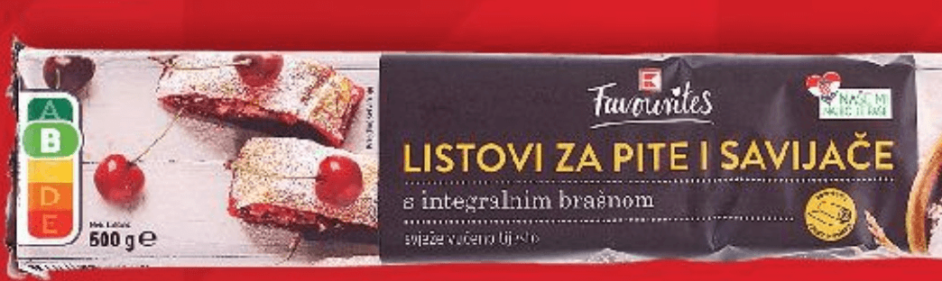 Listovi za pite i savijače 500 ge K Favourites - Akcija u trgovini Kaufland
