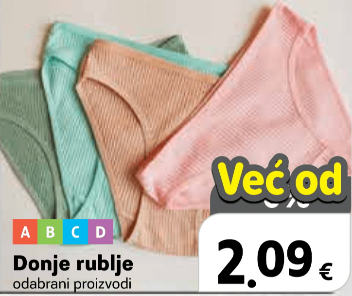 Donje rublje - Akcija u trgovini Plodine