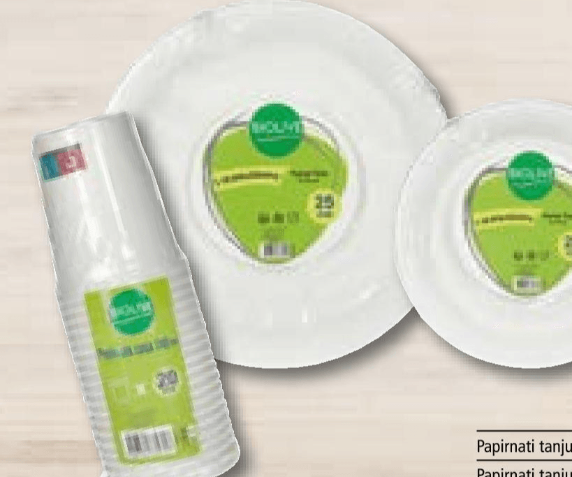 Set papirnatih tanjura 1 pak (25 komada, 18 cm) BIOLIVE - Akcija u trgovini Spar