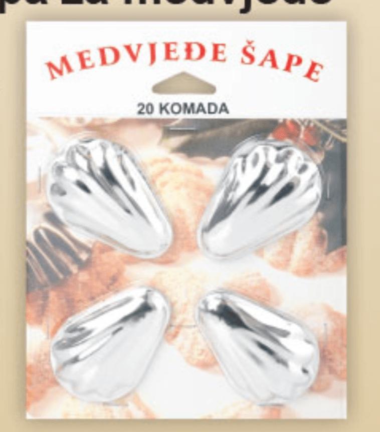 Set kalupa za medvjeđe šape 20 kom/set - Akcija u trgovini KTC
