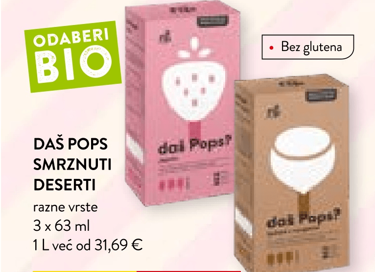 Daš Pops Smrznuti deserti 3 x 63 ml - Akcija u trgovini Interspar