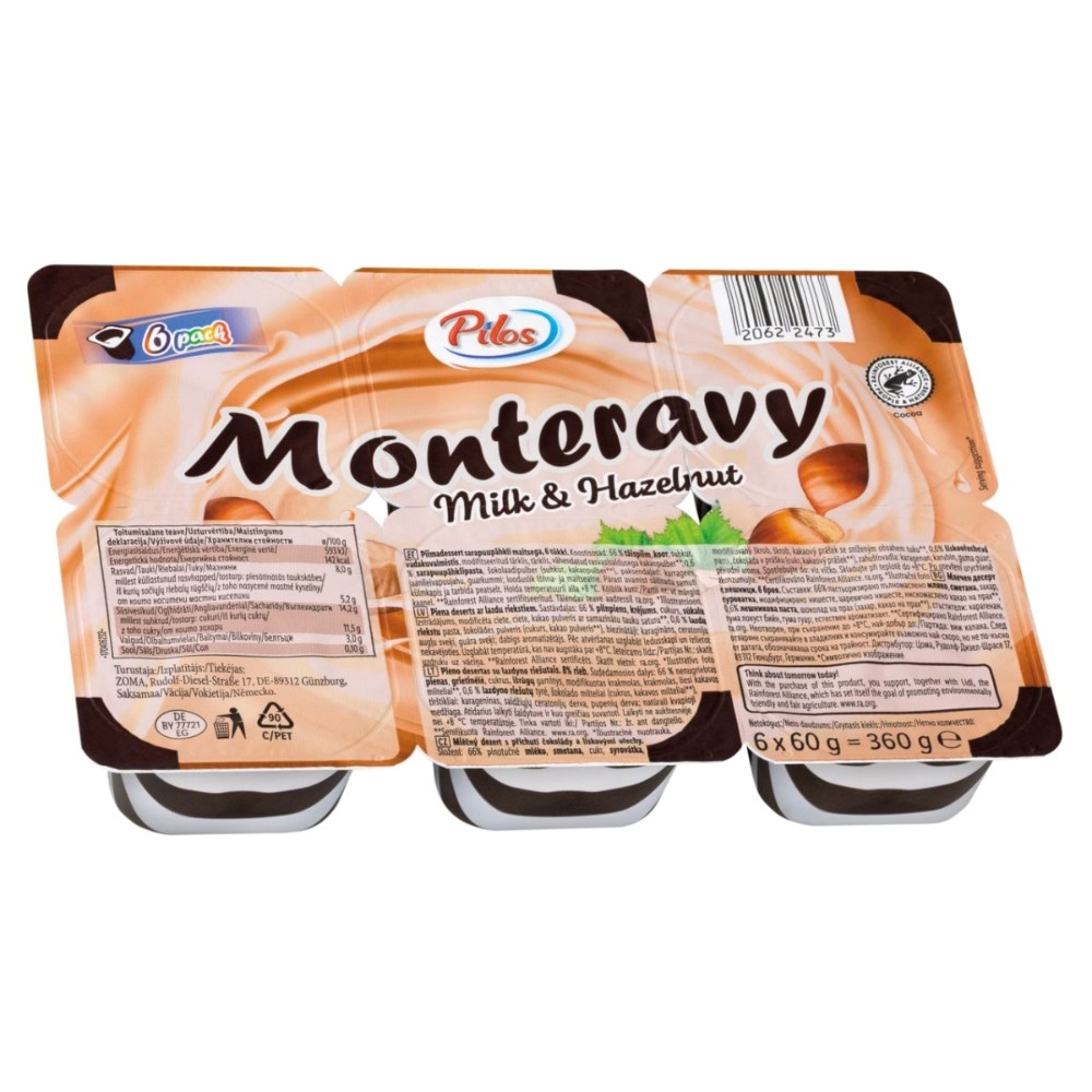 PILOS Monteravy lješnjak desert 6 x 60 g - Akcija u trgovini Lidl