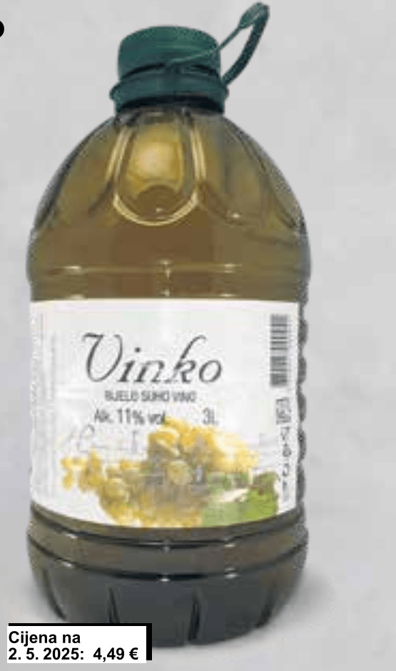 Vino bijelo Vinko 3 l - Akcija u trgovini KTC