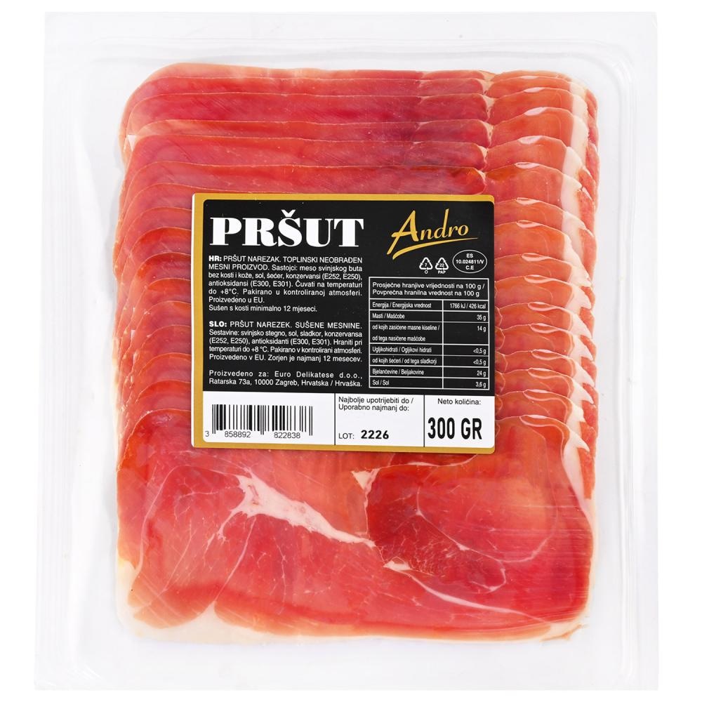 Pršut narezak Andro 300 g - Akcija u trgovini Spar