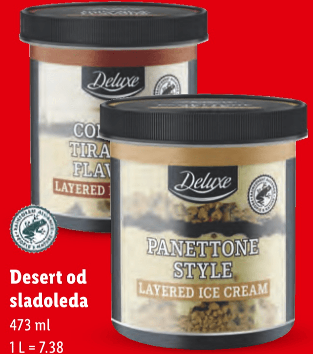 Desert od sladoleda 473 ml Deluxe - Akcija u trgovini Lidl
