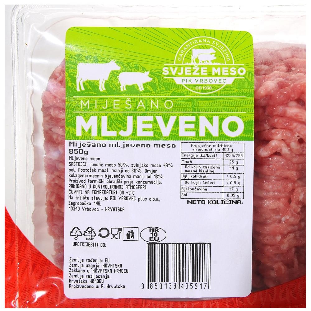 Miješano mljeveno meso 850g PIK - Akcija u trgovini Konzum