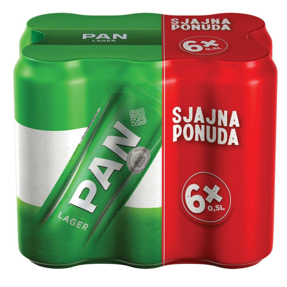 Pivo Pan Limenka 6 x 500 ml - Akcija u trgovini Boso