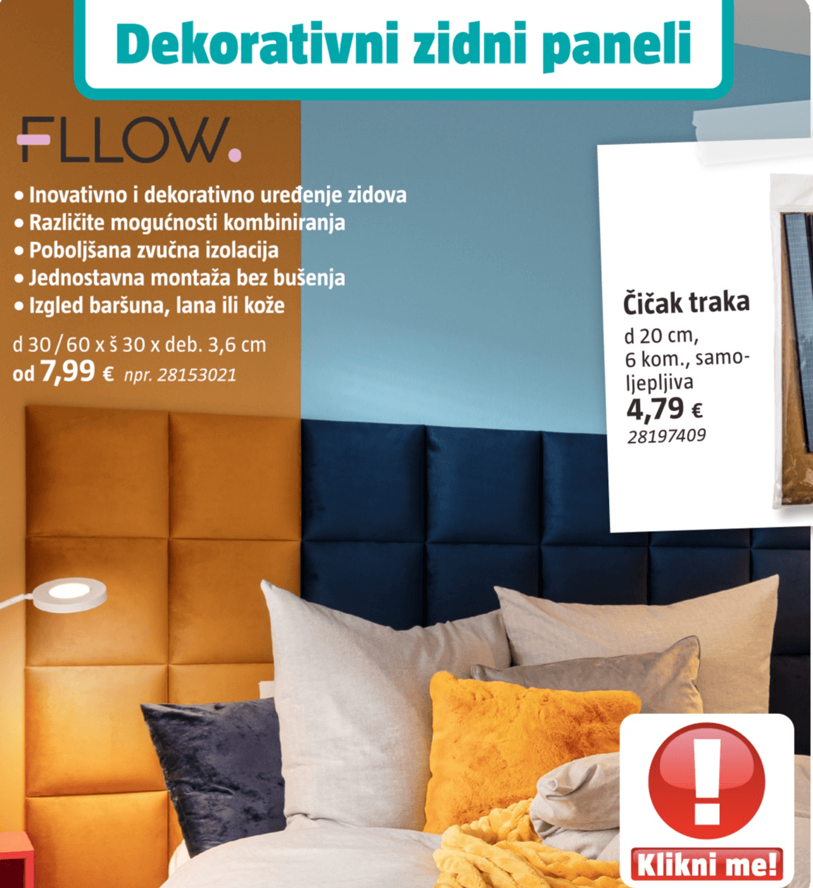 Dekorativni zidni paneli d 30/60 x š 30 x deb. 3,6 cm FLLOW - Akcija u trgovini Bauhaus