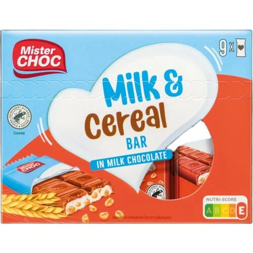 Mister Choc čokoladna žitna pločica 9 x 23.5 g Akcija u trgovini Lidl