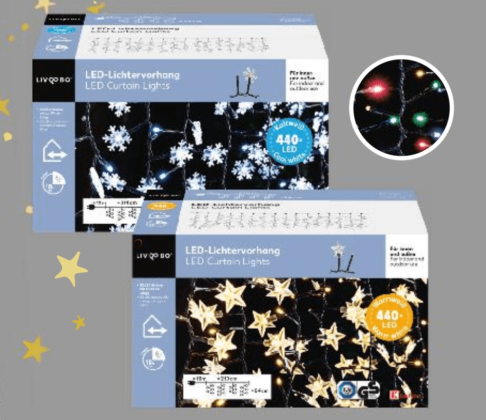 Žaruljice u obliku zavjese 210x54cm LIV QO BO - Akcija u trgovini Kaufland