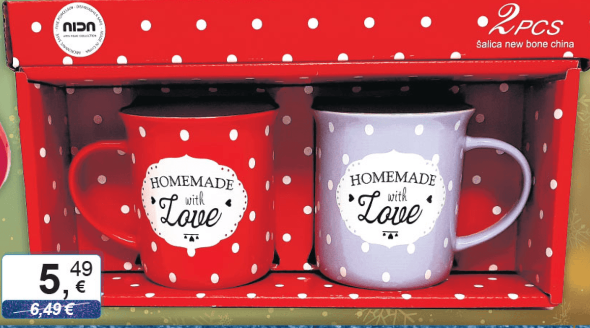 Set šalica 2kom/set NIDA - Akcija u trgovini KTC