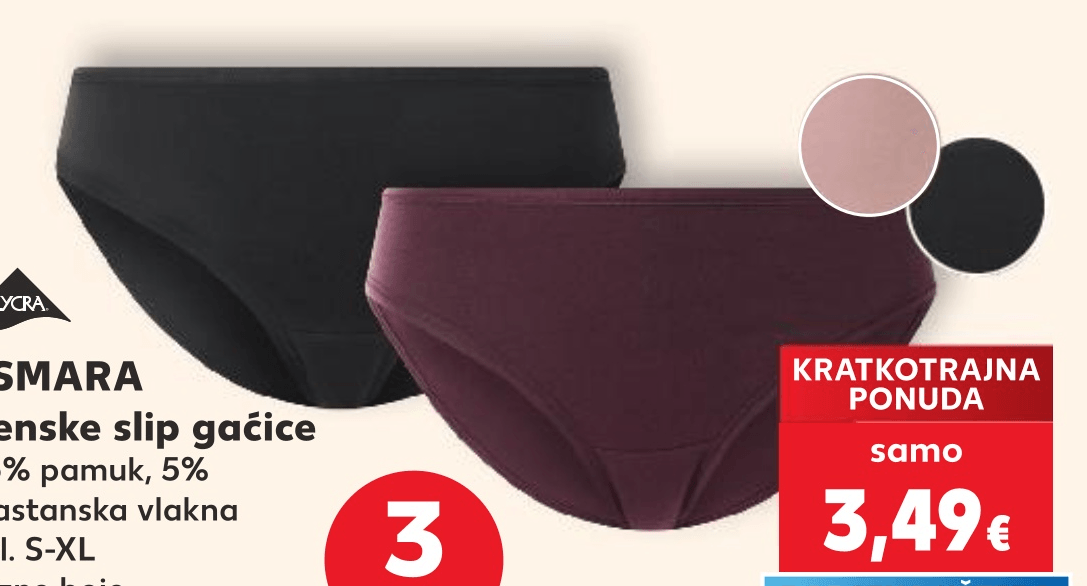 Esmara ženske slip gaćice 3 kom Akcija u trgovini Kaufland