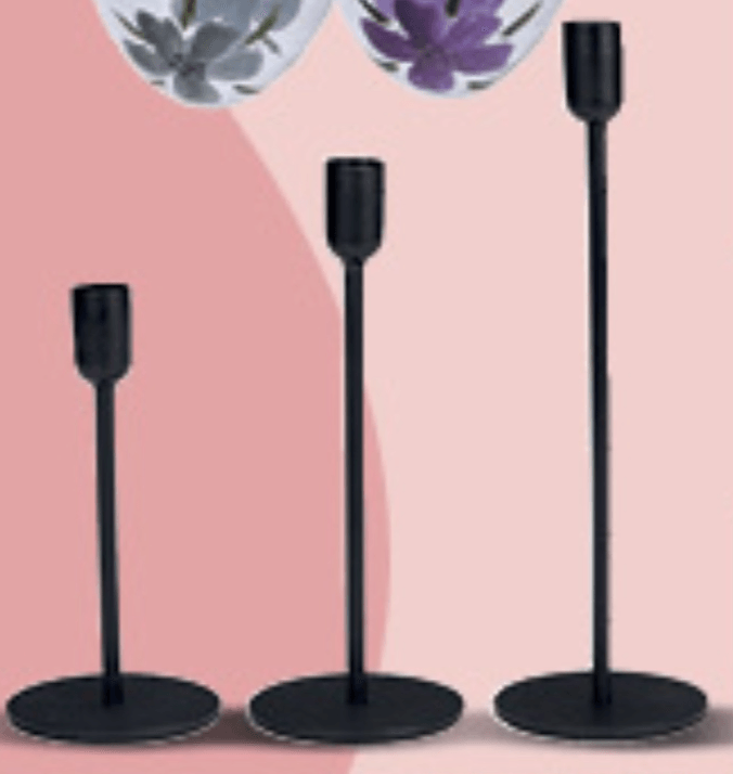 Držač svijeća metalni crni 3/1, kom super *** - Akcija u trgovini Konzum