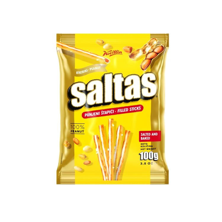 SALTAS Štapići punjeni kikirikijem 100g - Akcija u trgovini Kaufland