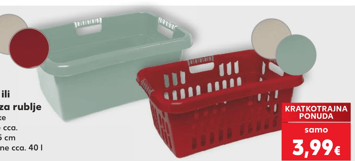 Košara ili vjedro za rublje komad - Akcija u trgovini Kaufland