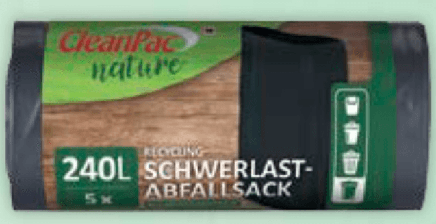 CleanPac vreće za smeće za teški otpad 240 L, 5 kom - Akcija u trgovini Mueller