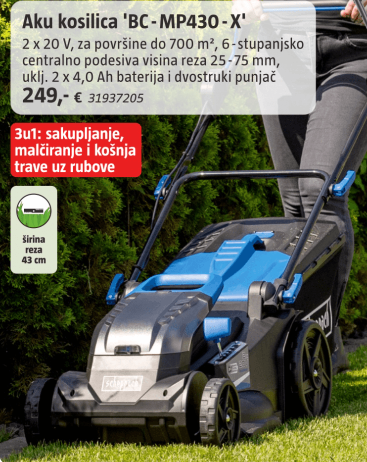 Aku kosilica 'BC-MP430-X' - Akcija u trgovini Bauhaus