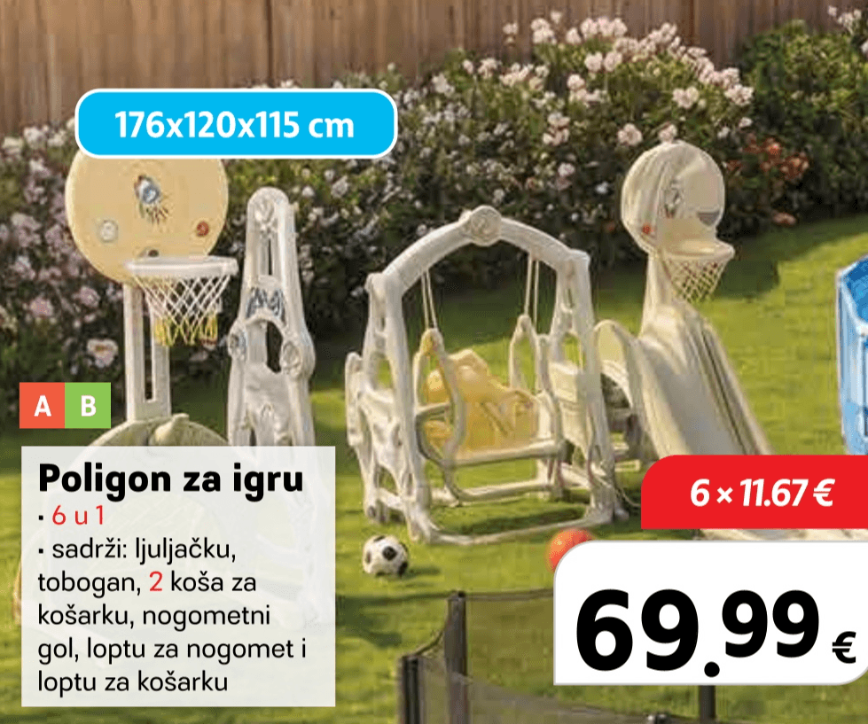 Poligon za igru 176x120x115 cm - Akcija u trgovini Plodine