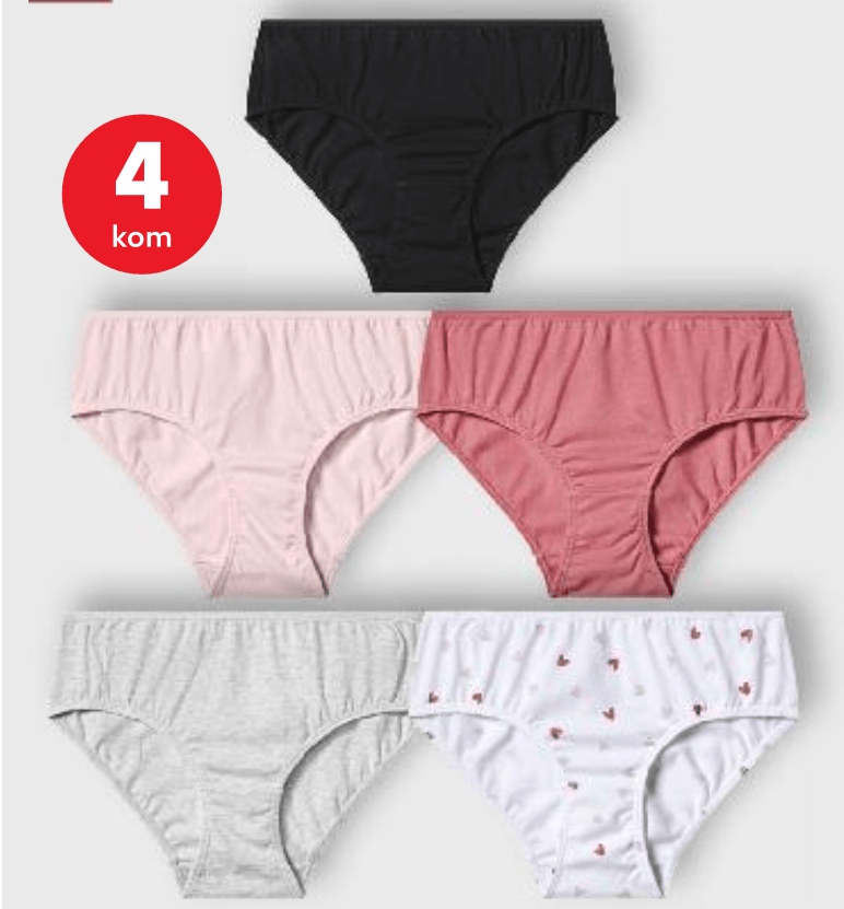 Slip gaćice za djevojčice 4 kom HIP&HOPPS - Akcija u trgovini Kaufland