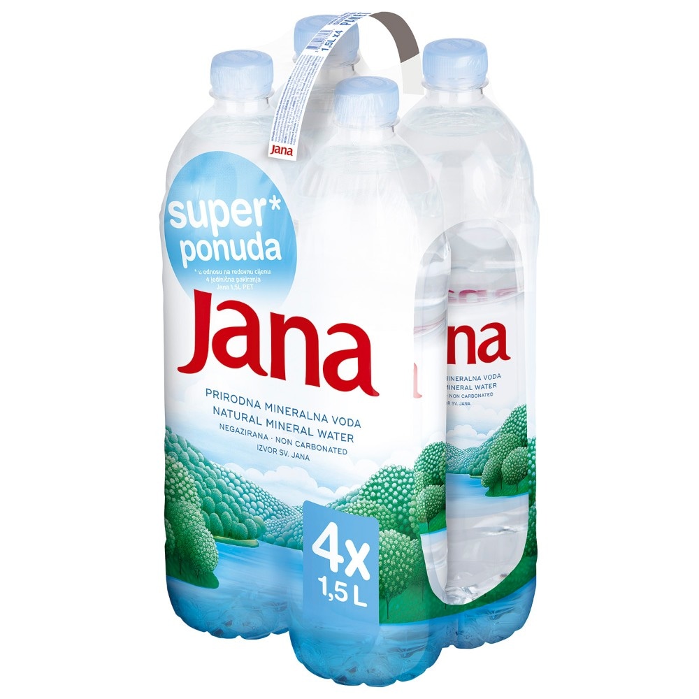 Jana Prirodna izvorska negazirana voda 4 x 1,5 l - Akcija u trgovini KTC