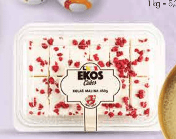 Kolač s okusom maline 510 g EKOS Cakes - Akcija u trgovini Plodine