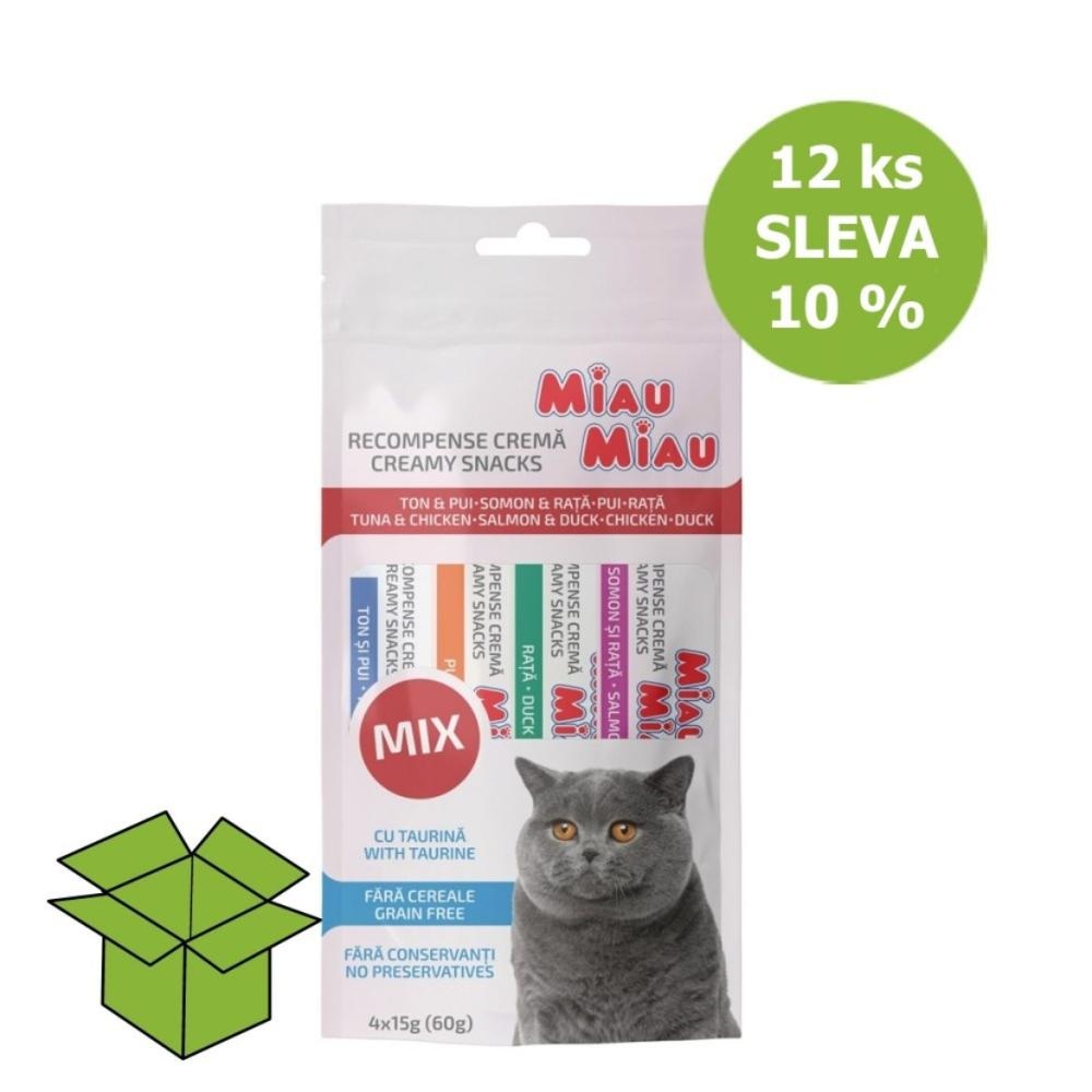 Miau Miau Snack mix 4 x 15 g - Akcija u trgovini Boso