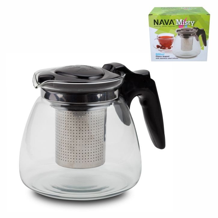 Stakleni čajnik s inox filterom 900ml - Akcija u trgovini Konzum