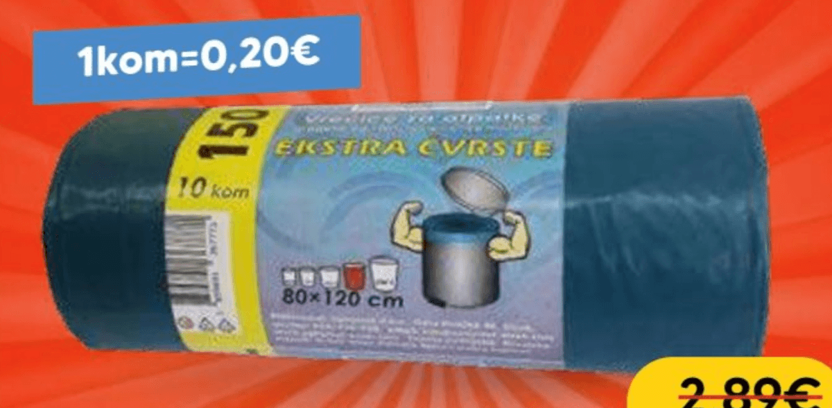 OPTIPLAST Vreće za smeće 150l (80x120) 10/1 - Akcija u trgovini Pivac