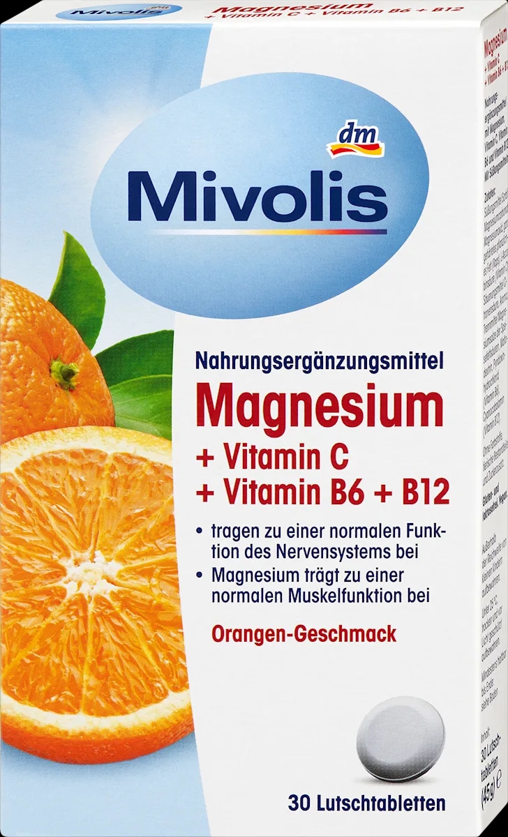 Mivolis Mg + vit. C + vit. B6 i B12 pastile 30 kom., 45 g - Akcija u trgovini Dm