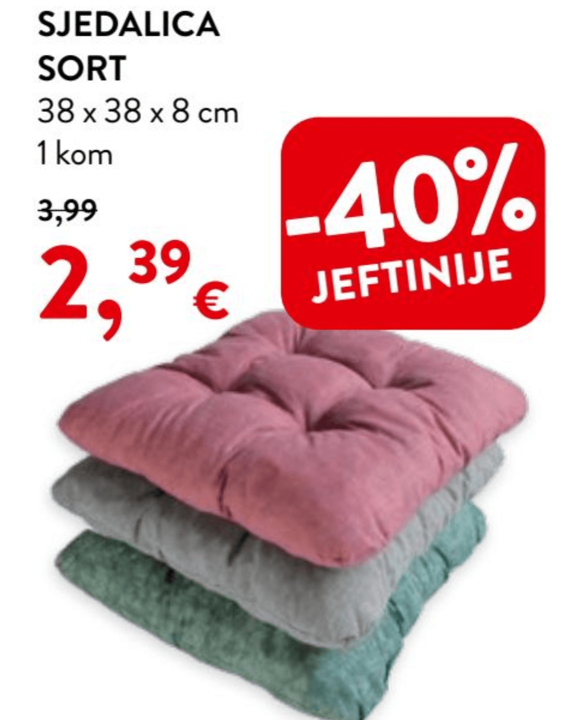 Sjedalica Sort 1 kom - Akcija u trgovini Interspar