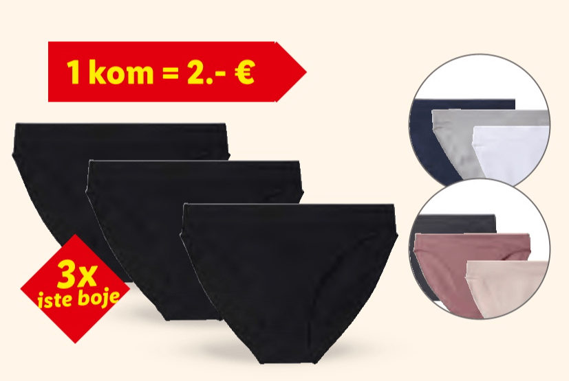 Esmara Ženske gaćice 3 komada u setu - Akcija u trgovini Lidl