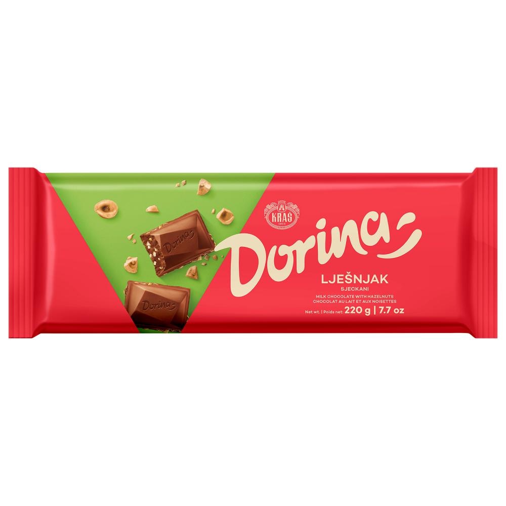 Čokolada Dorina Sjeckani lješnjak 220 g - Akcija u trgovini Boso