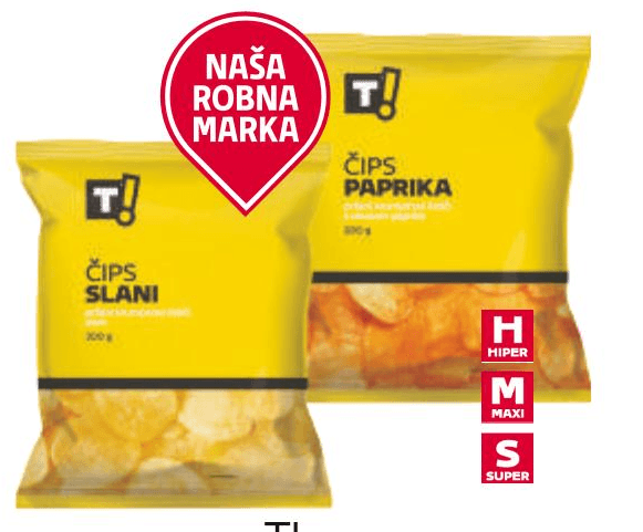 T! Čips 200 g - Akcija u trgovini Tommy