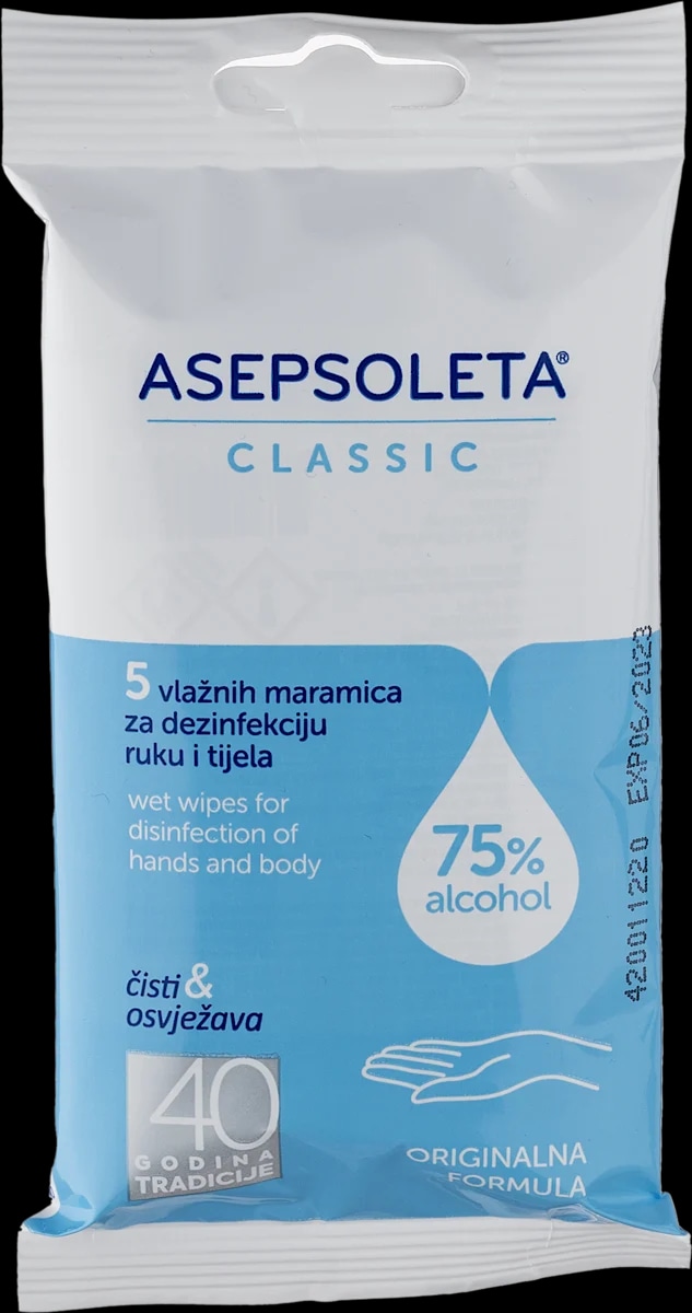 Asepsuleta maramice Classic 5 kom Akcija u trgovini Vrutak