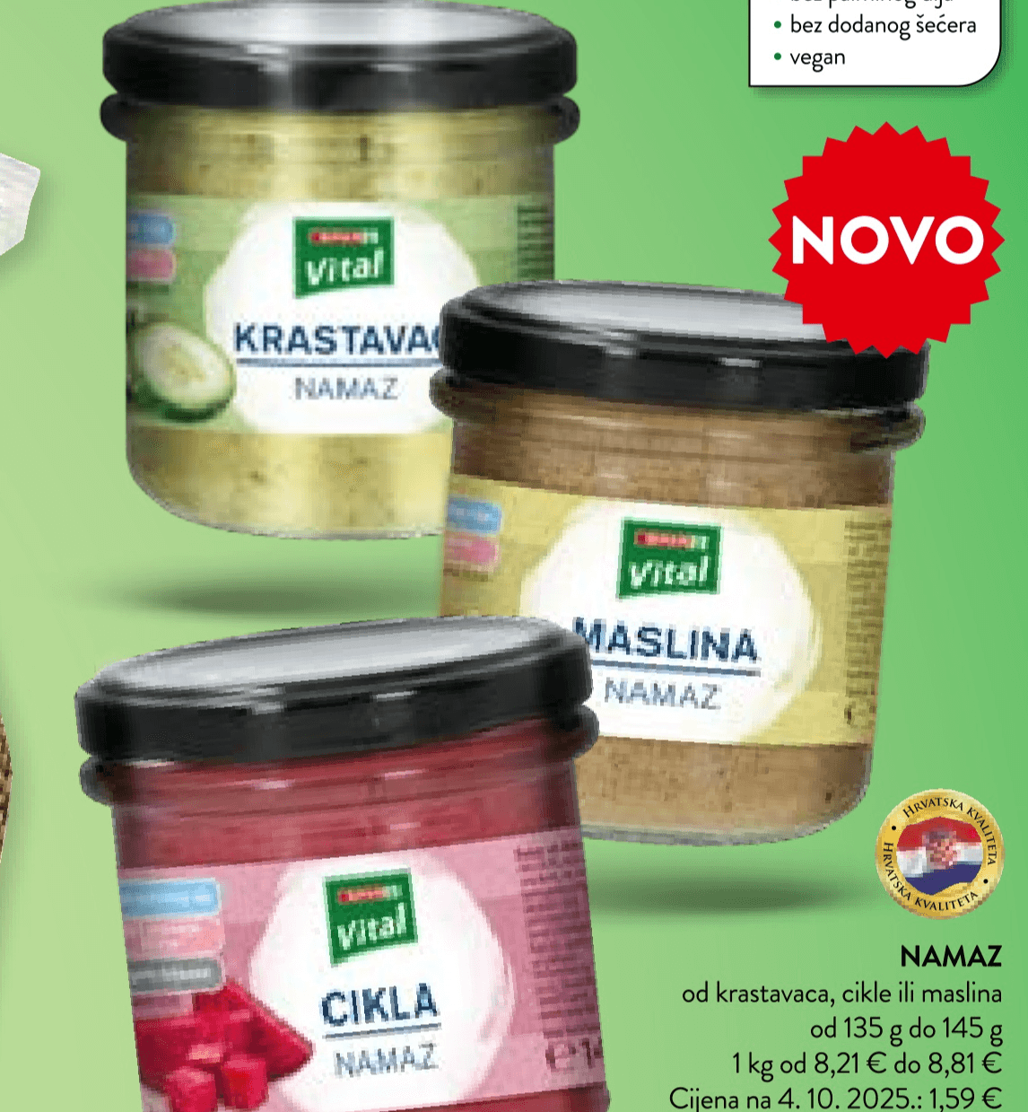 Namaz od 135 g do 140 g Vital Akcija u trgovini Spar