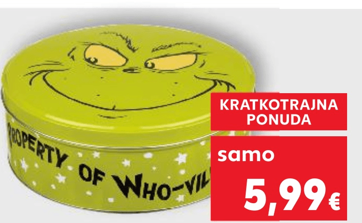 Kutija za kekse The Grinch - Akcija u trgovini Kaufland