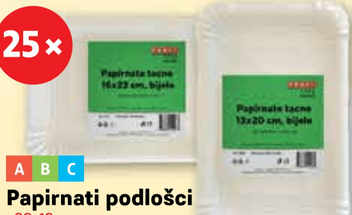 Fino Papirnati podlošci 25x - Akcija u trgovini Plodine
