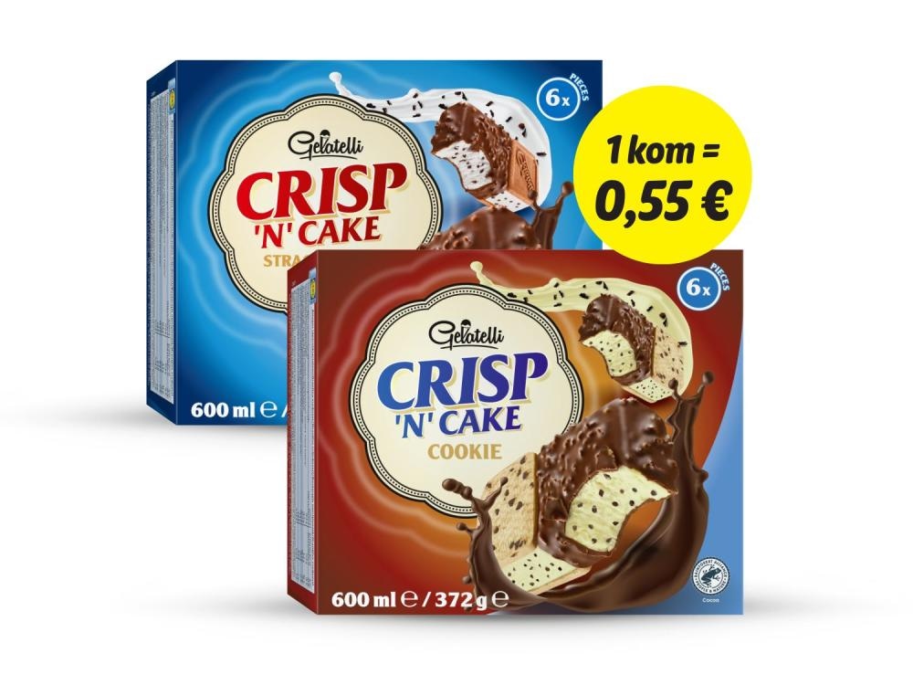 Gelatelli Crisp 'n' cake 6 x 100 ml - Akcija u trgovini Lidl