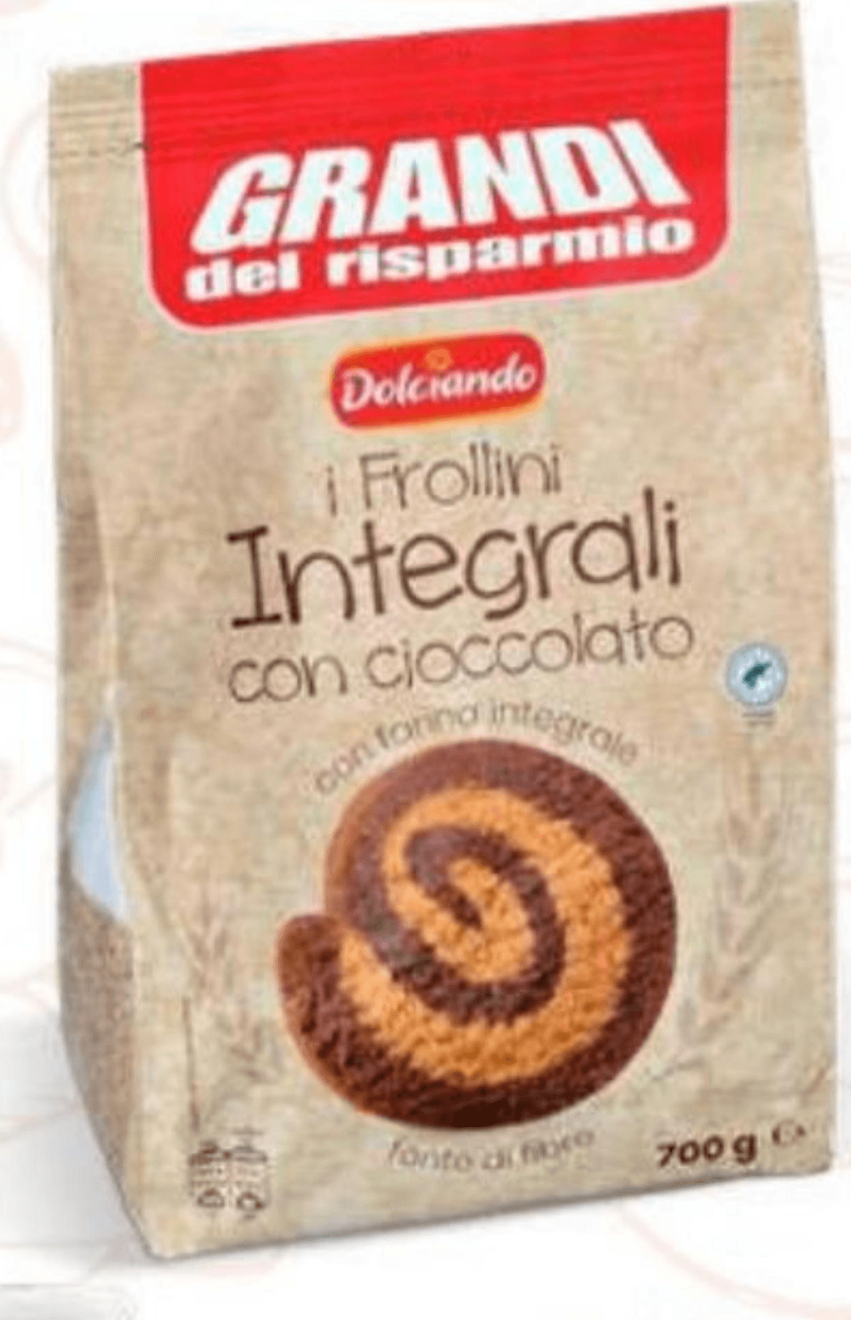 Integralni keksi s čokoladom 700 g Grandi del risparmio - Akcija u trgovini Eurospin