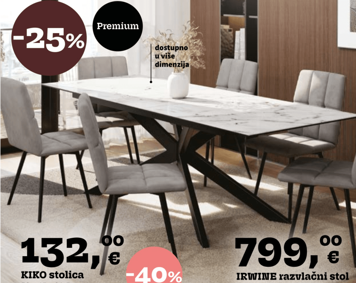 Irwine razvlačni stol - Akcija u trgovini Prima