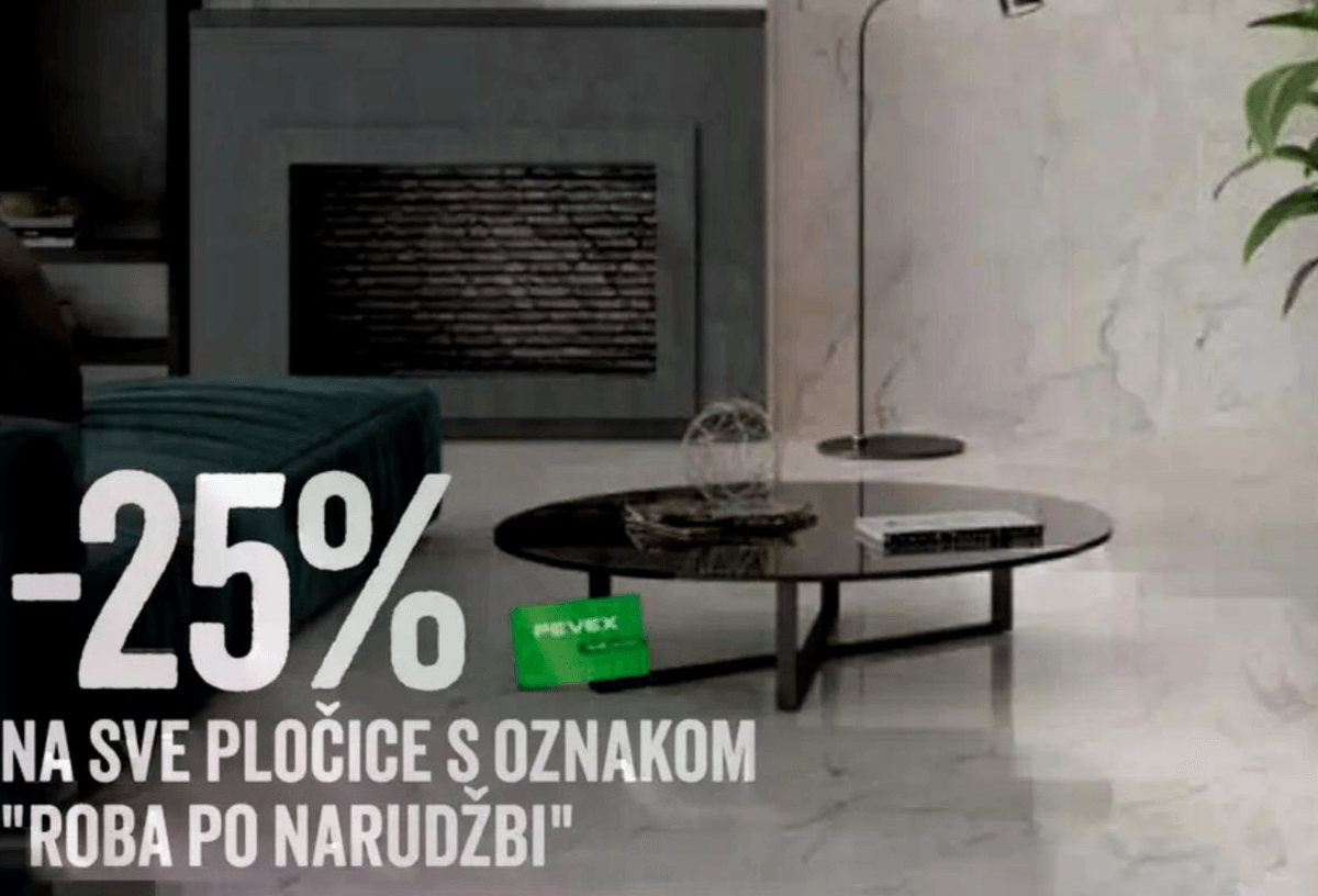 Pločice s oznakom 'Roba po narudžbi' PEVEX - Akcija u trgovini Pevex