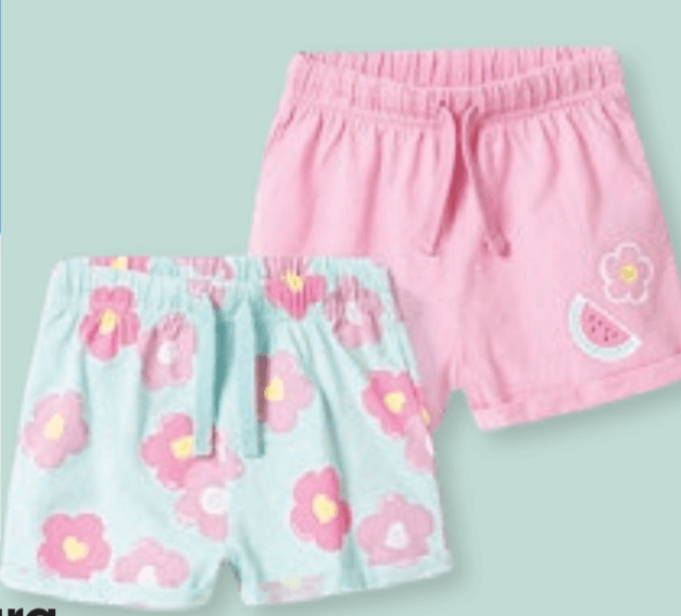 Komplet 2 para kratkih hlača 100% pamuk za bebe 74-98 cm - Akcija u trgovini Pepco
