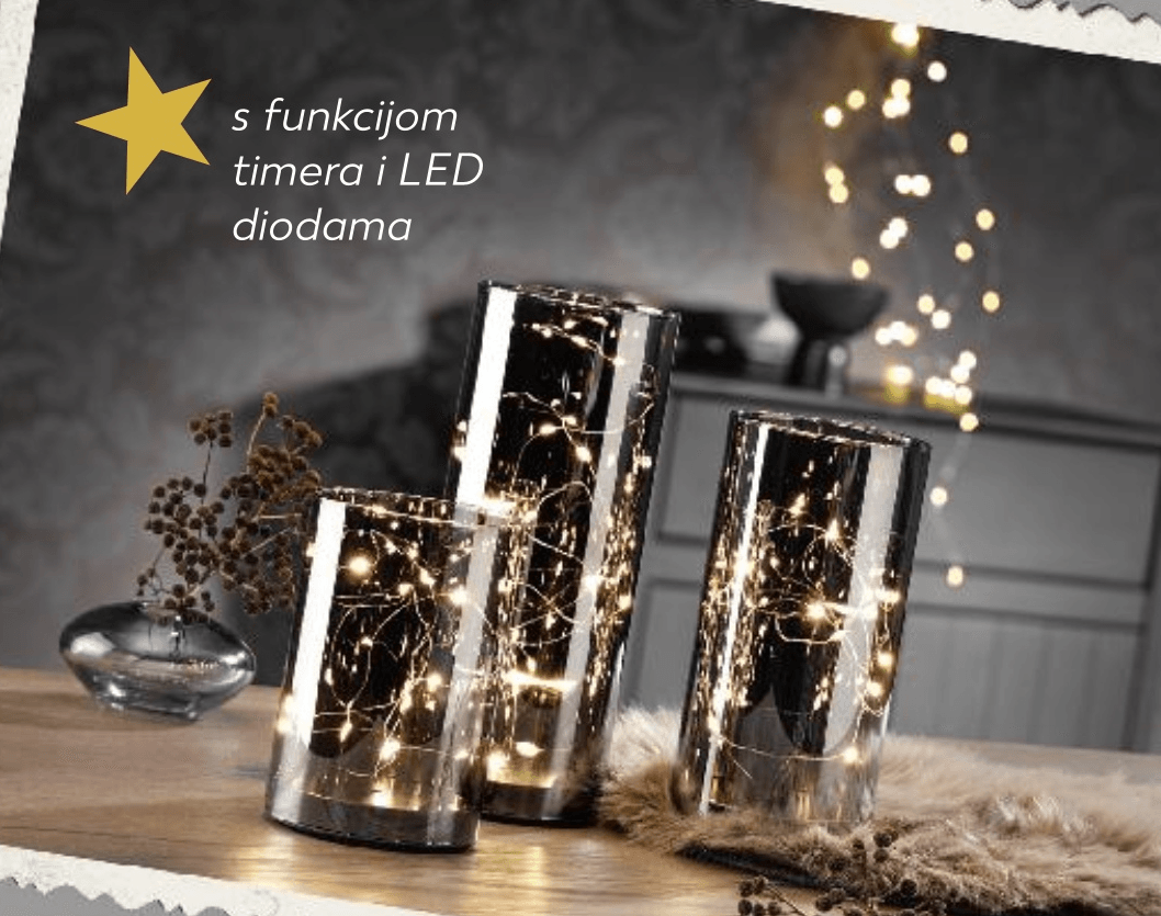 Dekorativno svjetlo od stakla 3 kom - Akcija u trgovini Kaufland